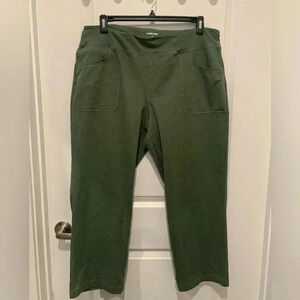 Land’s End Women’s Size 1X Active Wear  Pants With Pockets Green Plus Size